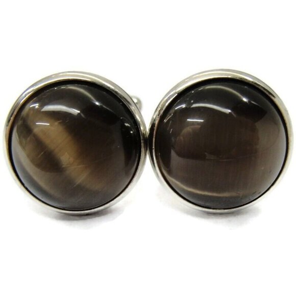 BachRach Silver Tone Cufflinks Round In Original Box - Picture 8 of 16